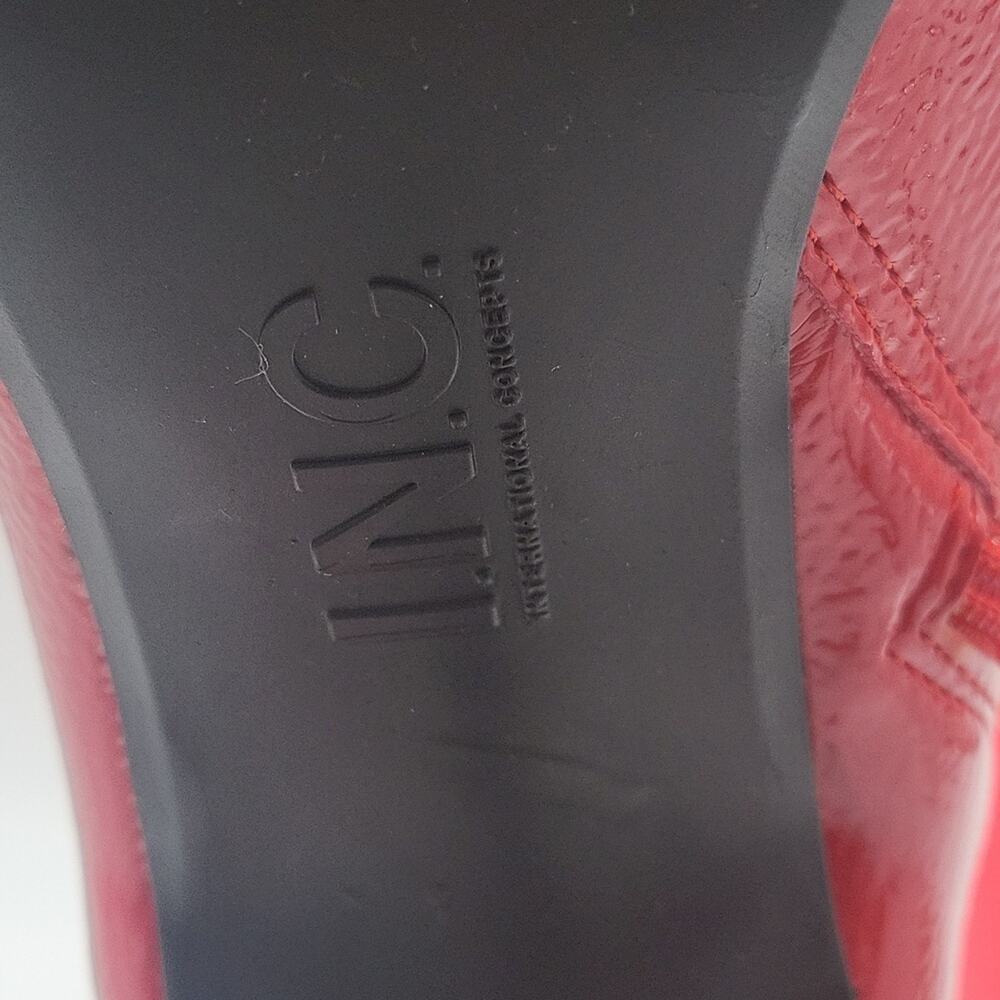 I.N.C. International Concepts Keenahp Red Patent Over-the-Knee Boots 9.5M Vegan - Picture 10 of 11